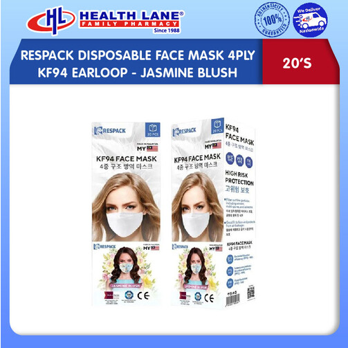 RESPACK  MASK MUKA 4PLY KF94 EARLOOP- JASMINE BLUSH (20'S)
